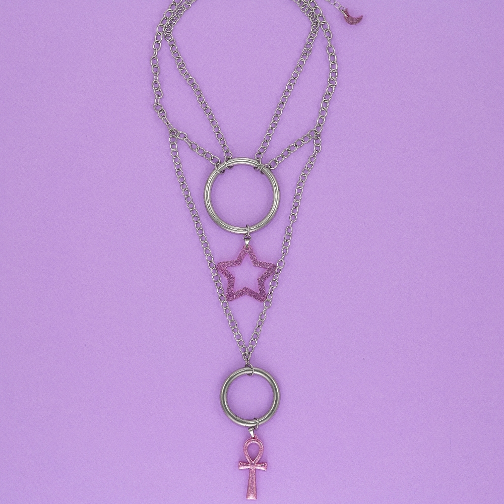 ⭐️ Holographic Pink Cyllene Necklace ⭐️